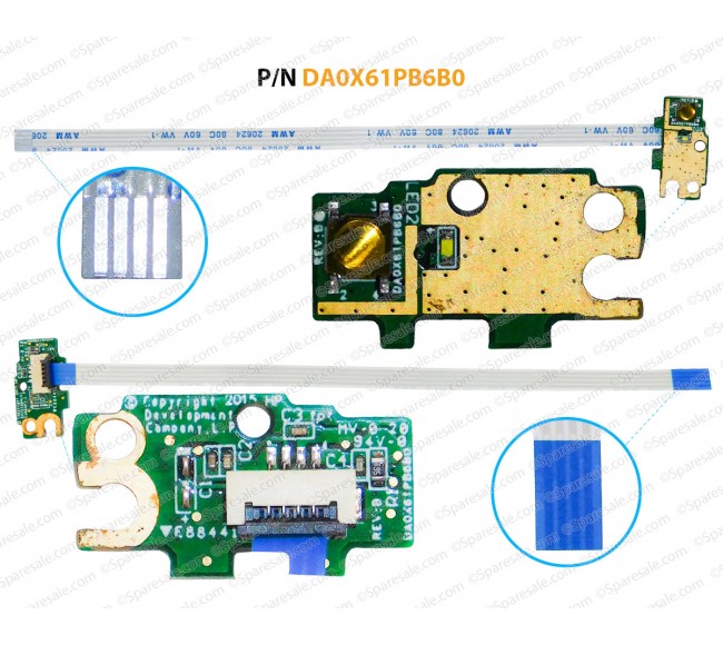 Power Button For HP Probook 430-G3, 440-G3, DA0X61PB6B0, 826387-001