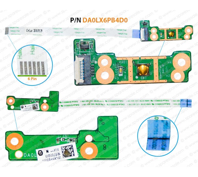 Power Button For HP Pavilion DV6-3000, DV6T-3000, DV6T-3200, DA0LX6PB4D0
