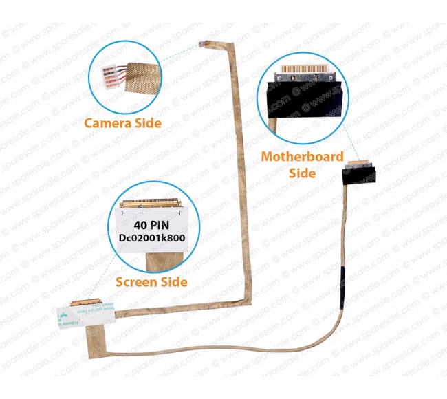 Display Cable for Samsung Series 3 NP350E5C, NP365E5C, NP350V5C, NP355E5C, NP355E5X, NP365E5, DC02001K800 LCD LED LVDS Flex Video Screen Cable 