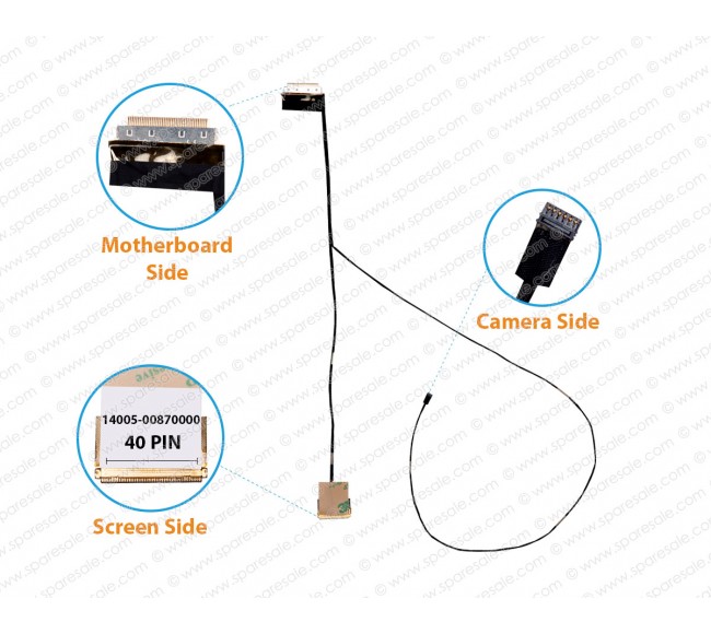 Display Cable For Asus P500, P500C, P500CA, PU500C, 14005-00870000 LCD LED LVDS Flex Video Screen Cable  ( Non-Touch Screen Cable )