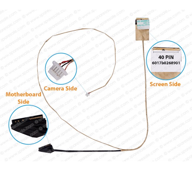 Display Cable For HP Compaq 320, 321, 325, 326, 420, 421, 425, 620, 621, 625, CQ620, CQ621, CQ625, CQ320, CQ325, CQ321, CQ326, CQ420, CQ421, CQ425, CQ426, 6017B0268901 LCD LED LVDS Flex Video Screen Cable