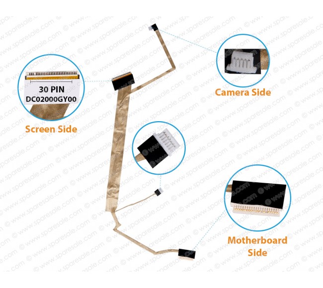 Display Cable For HP Compaq Presario C700, G7000, IBL80, C725BR, C730EL, C732EF, C734TU, C735EL, C737BR, C740ED, DC02000GY00, DC02000FM00 LCD LED LVDS Flex Video Screen Cable