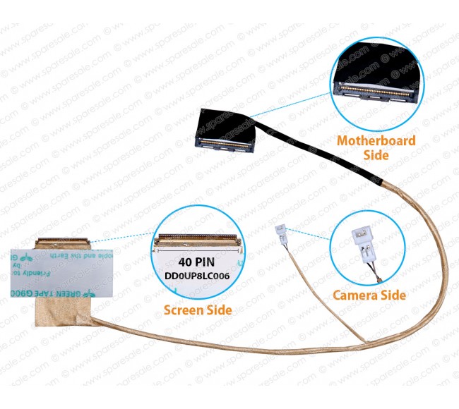 Display Cable For HP Pavilion DV6-1000, DV6-1200, DV6-2000 Series, DD0UP8LC004, DD0UP8LC006, 538312-001 LCD LED LVDS Flex Video Screen Cable