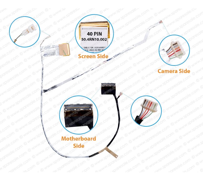 Display Cable For HP Pavilion DV6-6000, DV7-6000, DV7-6100, DV7-6C00, 50.4RN10.002, 640900-001, 50.4RN10.022, 50.4RN10.011, 50.4RN10.001, B3265050G00001, B3035050G00014, 665594-001 LCD LED LVDS Flex Video Screen Cable