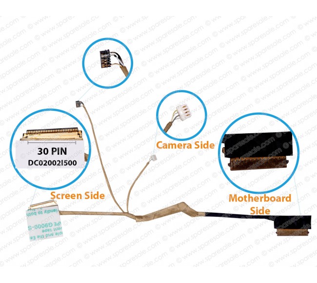  Display Cable For Dell Inspiron 14-7000, 14-7460, 14-7472, 0JGP2V,  JGP2V, DC02002I500 LCD LED LVDS Flex Video Screen Cable