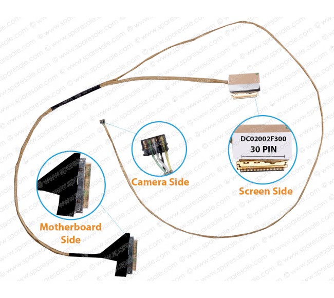 Display Cable For Acer Aspire ES1-523, ES1-532, ES1-533, ES1-524, ES1-572, Extensa 2540, EX2540, Gateway NE527, TE69AP, TE69SK, DC02002F300, 50.GD0N2.006 LCD LED LVDS Flex Video Screen Cable  ( Non-Touch )