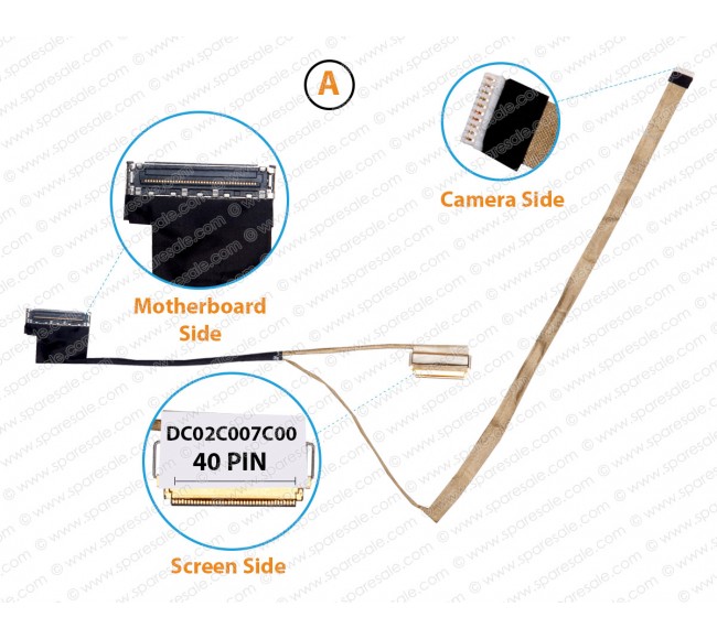 (A) ( 40 Pin Screen Side With Camera ) DC02C007C00, 7DDTW, CN-07DDTW