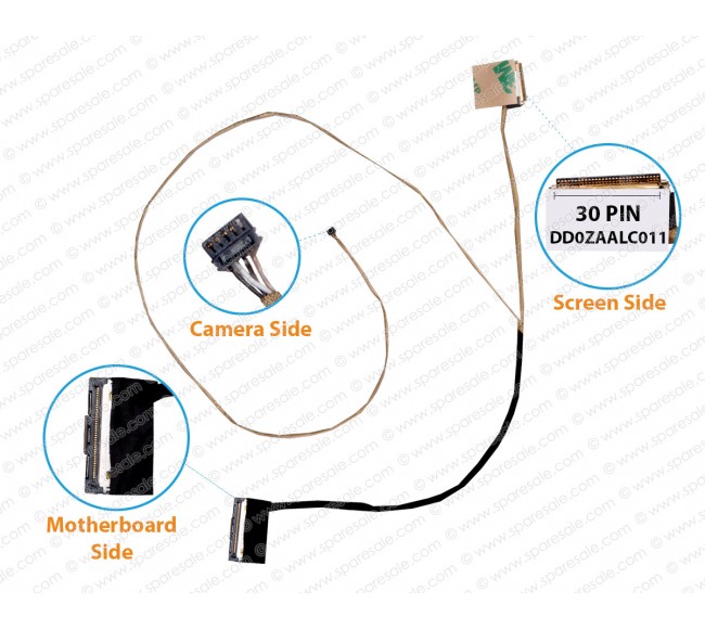 Display Cable For Acer Aspire E5-523, E5-523G, E5-553, E5-533G, E5-533, F5-573, E5-575, E5-575G, F5-573G, DD0ZAALC011 LCD LED LVDS Flex Video Screen Cable ( 30 Pin Non Touch )