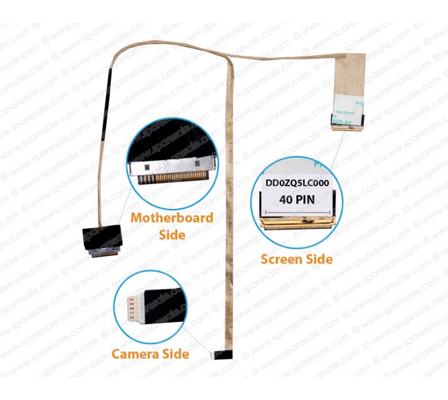 Display Cable For Acer Aspire 4738, 4733, 4235, 4252, 4253, 4333, 4552, D642, D442, D528, D644, D728, D732, D732G, D732Z, D732ZG, DD0ZQ5LC000, DD0ZQ5LC030, DD0ZQ5LC020, 50.R6Z07.004 LCD LED LVDS Flex Video Screen Cable 