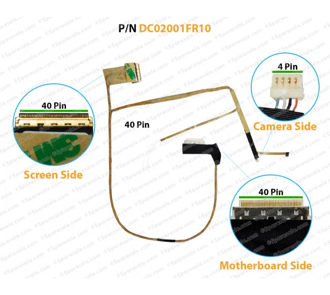 Display Cable For LENOVO ThinkPad Edge E530, E530C, E535, DC02001FR10 LCD LED LVDS Flex Video Screen Cable