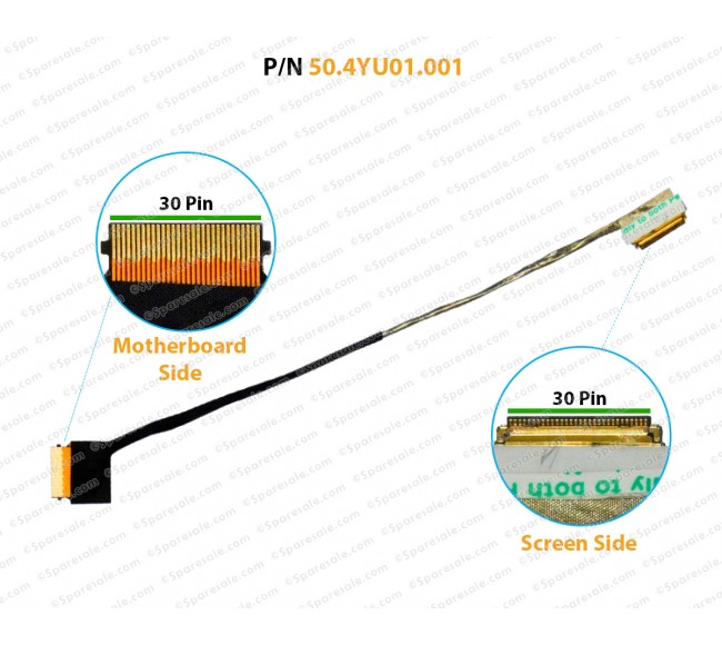 Display Cable For Acer Aspire E1-522, E1-522G, Gateway NE522, 50.4YU01.001, 50.4YU01.011, 50.4YU01.002, 50.4YU01.02, 50.M81N1.004, 50.4YU01.021 LCD LED LVDS Flex Video Screen Cable