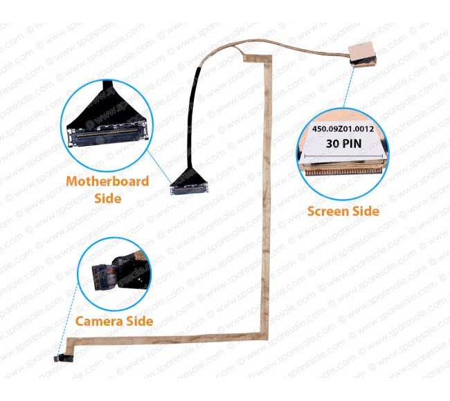 Display Cable For Dell Latitude 3480, E3480, 0KX7PD, 450.09Z01.0012, 450.09Z01 0002 LCD LED LVDS Flex Video Screen Cable ( Non-Touch Screen Cable )