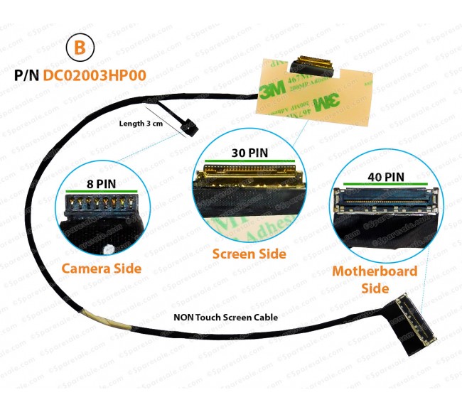 (B) ( 30 Pin NON Touch Screen Cable ) DC02003NJ00 DC02003HP00 5C10X58104 5B20X81505 5C10S29908 EL431