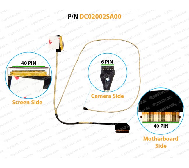 Display Cable For Dell Inspiron 15-5566, 15-E5566, DC02002SA00 LCD LED LVDS Flex Video Screen Cable