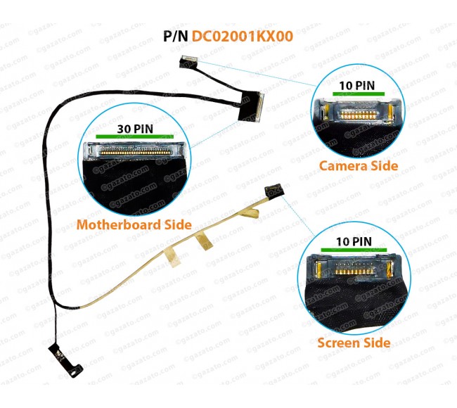 Display Cable For Lenovo ThinkPad X240, X240i, X240S, X250, X260, X270, BX260, 0C46005, 04X0876, DC02001KX00, 04X0875, SK10K69601, DC02C008N10, SK10K69603, DC02C008N20 LCD LED LVDS Flex Video Screen Cable