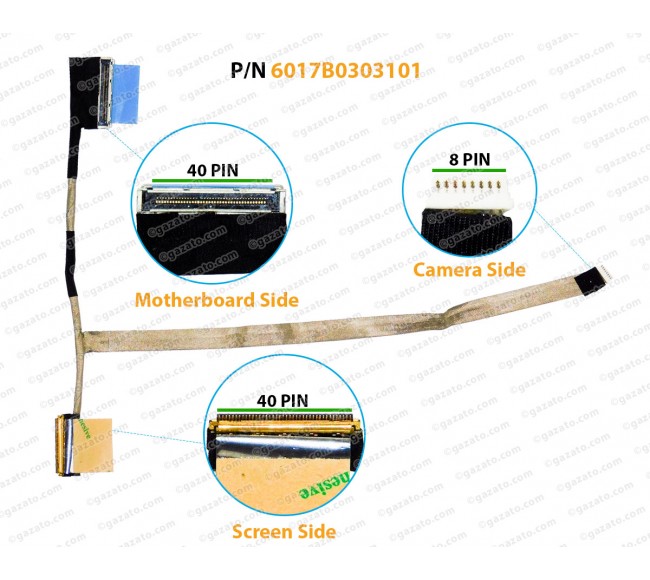 Display Cable For Dell Latitude E6220, 02H6N0, 2H6N0, CN-02H6N0 6017B0303101 LCD LED LVDS Flex Video Screen Cable 