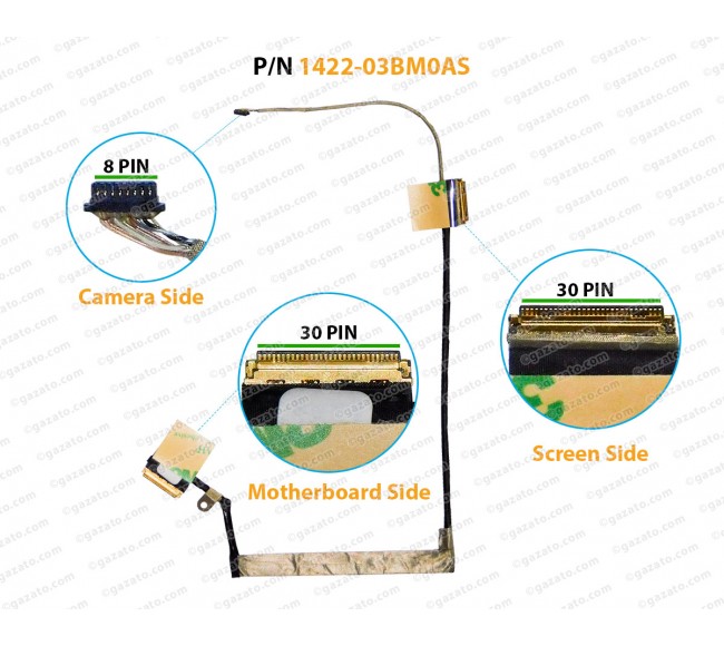Display Cable For Asus X512, X512F, X512FA, X512FL, X512UF 1422-03BM0AS, 14005-02890700 30-Pin LCD LED LVDS Flex Video Screen Cable 