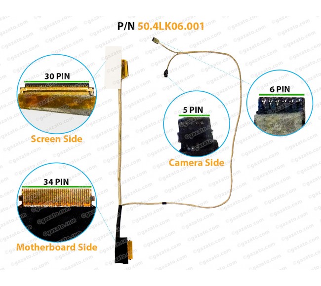 Display Cable For Acer Aspire V5-122, V5-122P, V5-123P, MS2377, V5-132, V5-132P, E3-111, 50.4LK06.001, 50.4LK06.002 50.4LK06.032 50.M92N1.004 50.4LK06.011 LCD LED LVDS Flex Video Screen Cable 