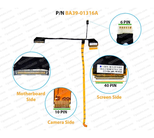 Display Cable For Samsung NP530U4E NP540U4E3 BA39-01316A LCD LED LVDS Flex Video Screen Cable