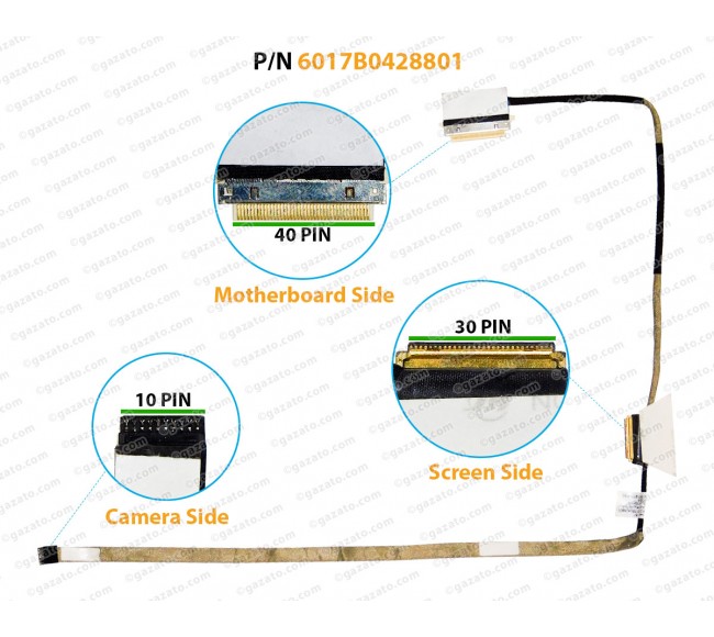 Display Cable For HP EliteBook 755-G1, 755-G2, 850-G1, 850-G2, Zbook 15U-G2, 6017B0428801 LCD LED LVDS Flex Video Screen Cable