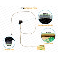 Display Cable For HP Pavilion 15-B, 15B, 15-B000, 15-B100, 15-B119WM, 15-B142DX, DD0U36LC000, DD0U36LC010 LCD LED LVDS Flex Video Screen Cable ( 40-Pin )