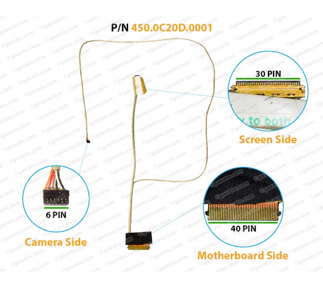 Display Cable For Hp Pavilion X360 14M, 14-BA, 14BA,14M-B, 14M-BA, 450.0C20D.0001, 450.0C20D.0011, 924277-001 LCD LED LVDS Flex Video Screen Cable
