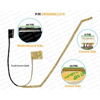 Display Cable For Dell Inspiron 15 7547, 7548, 15-7547, 15-7548, DD0AM6LC210, 06307G LCD LED LVDS Flex Video Screen Cable ( 40-PIN Touch Screen )