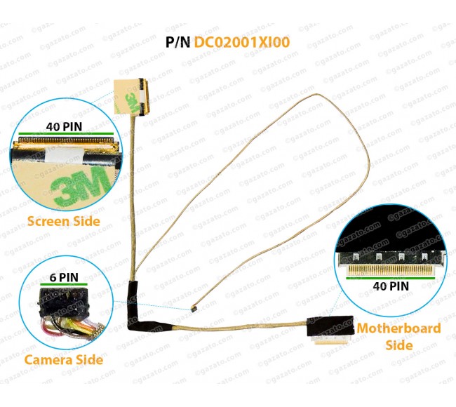 Display Cable For HP Pavilion 14-R, 14R, 14-G, 14G, 240-G3, 246-G3, 260-G3, 240G3, 246G3, 260G3, DC02001XI00, DC02001X100, 757601-001 LCD LED LVDS Flex Video Screen Cable 