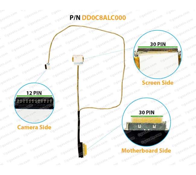 Display Cable For ASUS Chromebook C300, C300MA, C300SA, C300S, C300M, Series DD0C8ALC000 LCD LED LVDS Flex Video Screen Cable