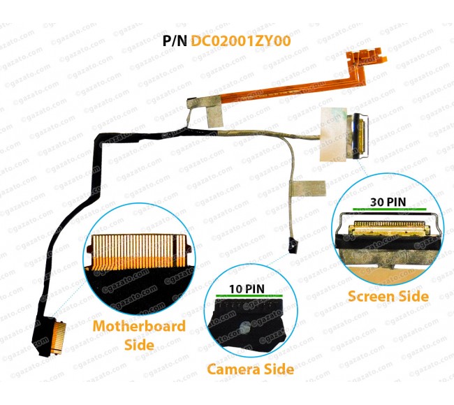 Display Cable For Lenovo Legion Y7000-15, Y7000-15ISK, Y530-15, Y530-15ICH, Y530-151CH, DC02001ZY00, DC02001ZY10, EY515, FY515 LCD LED LVDS Flex Video Screen Cable