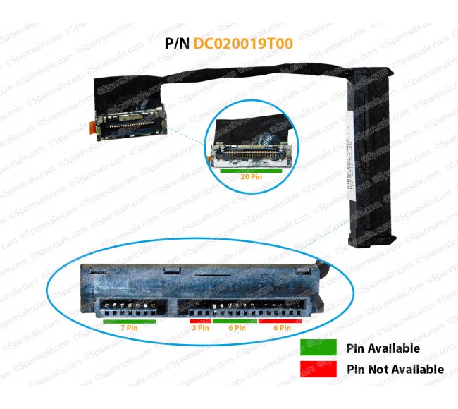 HDD Cable For Acer Aspire Timeline 5830TG, 4830T, 4830TG, 4830, P4LJ0, 3830, 3830T, 3830TG, DC020019T00, DC020019W00, 50.RZCN2.003 SATA Hard Drive Connector