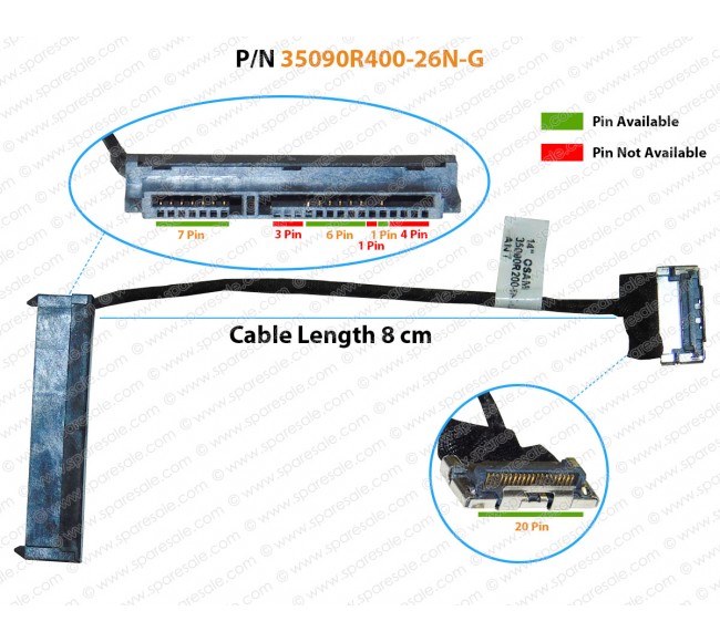 HDD Cable For HP PAVILION 15-D, 15D, 14-D, 14D, Compaq presario CQ14-A, CQ15-A, 250-G2, 255-G2, 35090R200-26N-G, 35090R400-26N-G, 35090RJ00-H0B-G, 35090R700-600-G SATA Hard Drive Connector