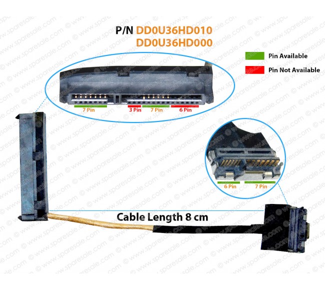 HDD Cable For HP Pavilion Sleekbook 15-N, 15N, 15-B, 15B, 14-N, 14N, 15-F, 15T-N, 15Z-N, 15Z, DD0U36HD010, DD0U36HD000 SATA Hard Drive Connector