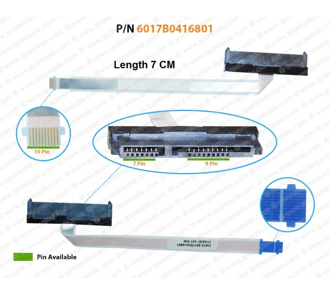 Hdd Cable For HP Envy 15-J, 15J, 17-J, 17J, Series 15T-J, 15Z-J, M6-N, DW15, 6017B0416801 SATA Hard Drive Connector ( Length 7 CM )