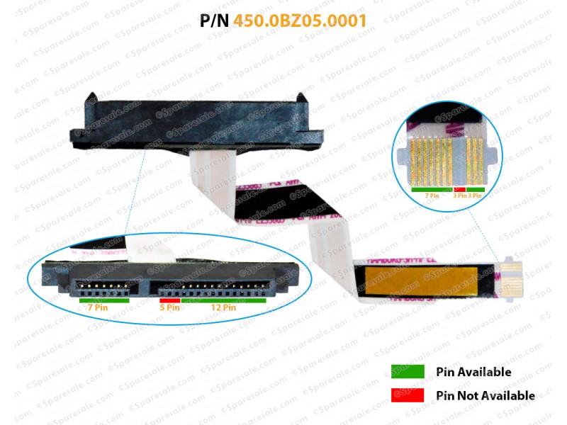 83 mm Cable de conector para disco duro HP Pavilion X360 14-BA 14-BA011DX 14M-BA015DX 14-BA018CA HDD Zahara 