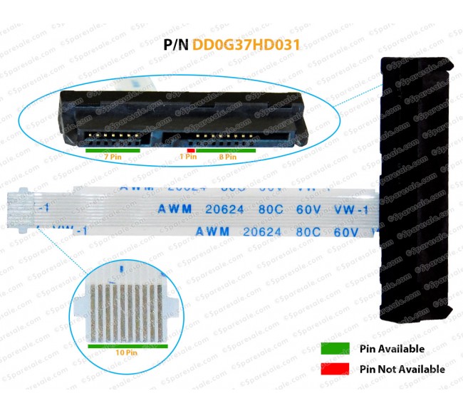 Hdd Cable For HP Pavilion 17-AB, 17AB, 17-W, 17W, G37, DD0G37HD31 SATA Hard Drive Connector