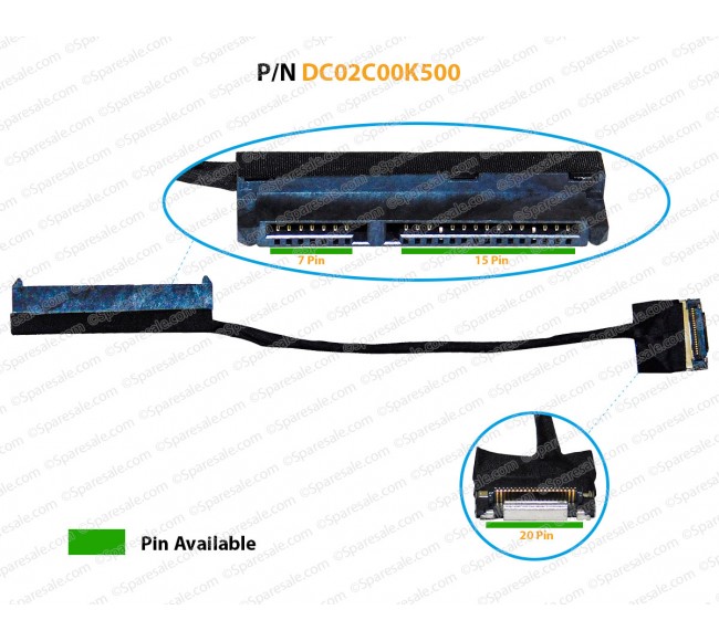 HDD Cable For Dell Latitude 5500, 5501, 5502, 5505, E5500, E5501, E5502, E5505 Precision 3540, 3542, 3541, M3542, M3541, M3540, 0XY5F7, XY5F7, DC02C00K500 SATA Hard Drive Connector