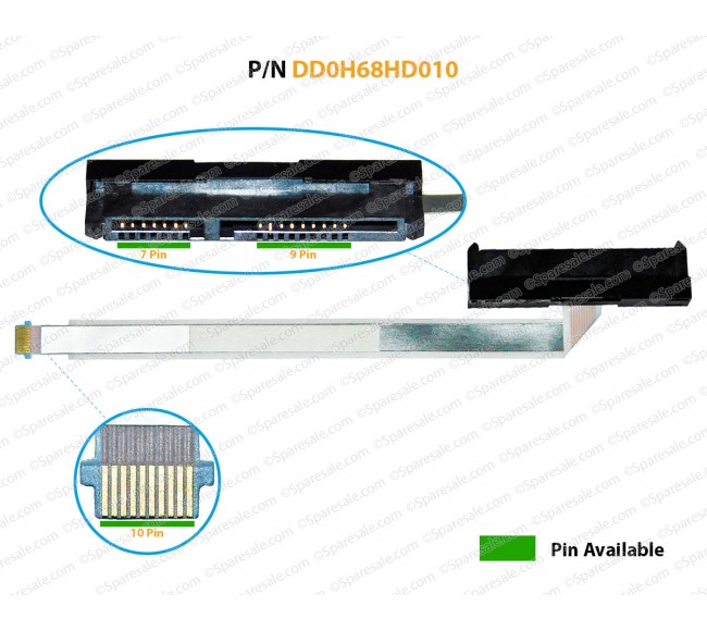 HDD Cable For HP 17-X, HP Envy 15-AS, HP Pavilion 15-AS, 14-AL, 15-AU, 15T-AU, 15-AW, 15Z-AW, DD0H68HD010 SATA Hard Drive Connector