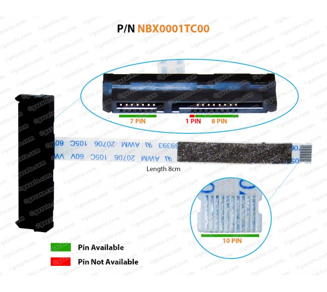 HDD Cable For Lenovo Legion IdeaPad GY530, Y530, Y530-15Y530, Y530P, Y7000, Y7000P, NBX0001TC00 EY515 SATA Hard Drive Connector (Length 8 cm )
