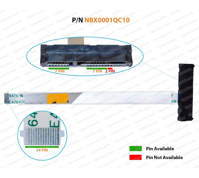 HDD Cable For Lenovo Thinkpad  FE5A0 E15, L15, 20RD NBX0001QC10, NBX0001QC00 SATA Hard Drive Connector ( 14-PIN Motherboard Side )