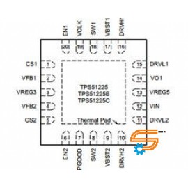 TPS51225C 1225C 51225C Step-Down Controller With 5-V And 3.3-V IC